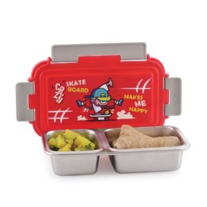 FOOD FEAST 2 PARTITION STAINLESS STEEL LUNCH BOX