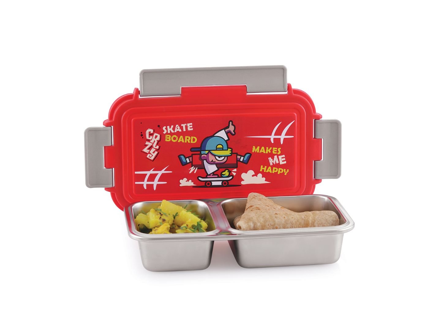 FOOD FEAST 2 PARTITION STAINLESS STEEL LUNCH BOX